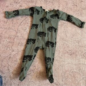 kate quinn Forest Green and Black Tree Print Footie